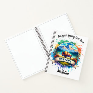 De natuur en natuur van Montana in waterverf Notitieboek