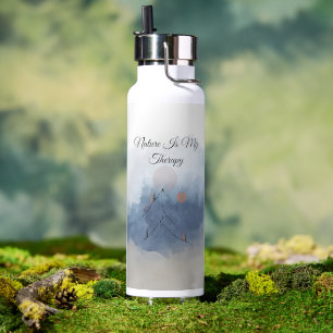 De natuur is mijn therapie   Minimalistische bergl Waterfles