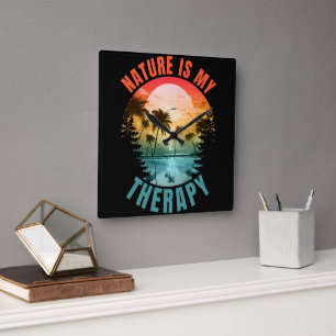 De natuur is mijn therapie zomer outdoor cadeau vierkante klok