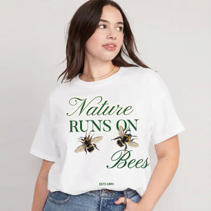 De Natuur Loopt Op Bijen - Eco-Vriendelijke Hommel Tri-Blend Shirt