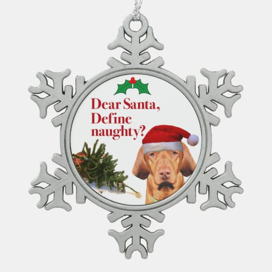 De Naughty Vizsla Ornament (Voorkant)