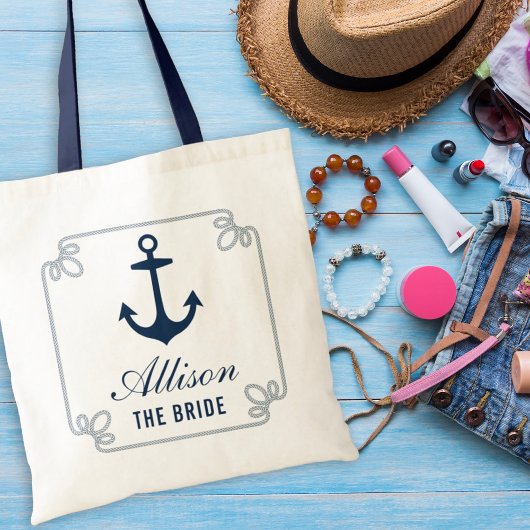 De Nautical Anchor Custom Wedding van de Britse ma Tote Bag
