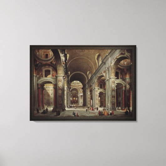 De Nave van de Sint-Peter Basilica in het Vaticaan Canvas Afdruk (Voorkant)