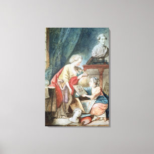 De Necker-familie in 1780 Canvas Afdruk