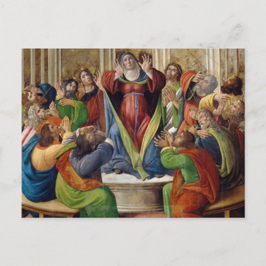De nederdaling van de Heilige Geest door Botticell Briefkaart (Voorkant)