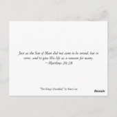 De nederigheid van de koning briefkaart (Achterkant)