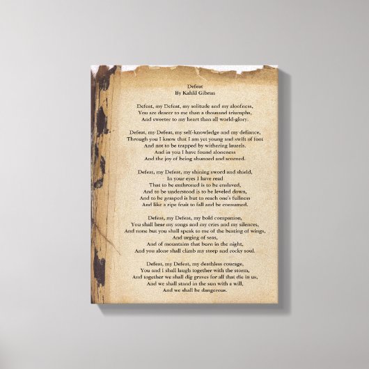 De nederlaag van Kahlil Gibran Canvas Afdruk (Voorkant)