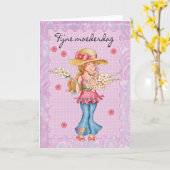 De Nederlandse Kaart van het Moederdag, houdt van (Gele Bloem)