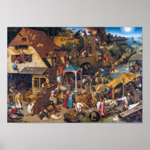 De Nederlandse spreekwoorden   Pieter Bruegel de O Poster