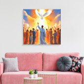 De neerdaling van de Heilige Geest op de volgeling Canvas Afdruk (Insitu (Woonkamer))