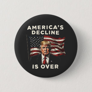 De neergang van Amerika is voorbij Trump Patriotti Ronde Button 5,7 Cm