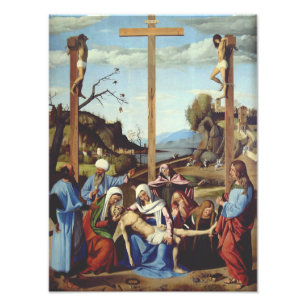 De neerlegging van Jezus Christus Heilige Icoon Ku Foto Afdruk