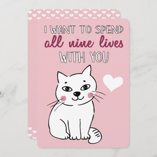 De negen levens met jullie Romantische Valentijnse Feestdagenkaart (Voorkant / Achterkant)