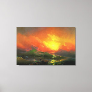 De negende golf canvas afdruk