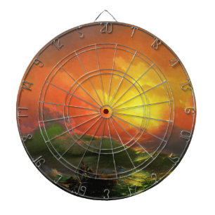 De negende golf (Stormy Zee met Red Sunset) Dartbord