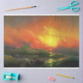 De negende golf (Stormy Zee met Red Sunset) Tissuepapier (Craft)