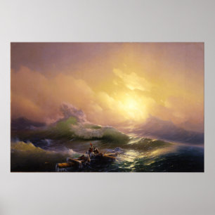 De negende golf van het Poster Ivan Aivazovsky