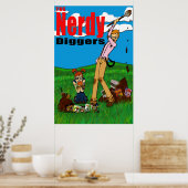 De Nerdy Diggers - Standaard Logo - Poster 24x36 (Keuken)