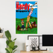De Nerdy Diggers - Standaard Logo - Poster 24x36 (Thuiskantoor)