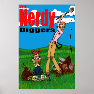 De Nerdy Diggers - Standaard Logo - Poster 24x36