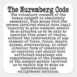 De Neurenberg-code Vierkante Sticker