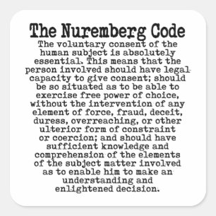 De Neurenberg-code Vierkante Sticker
