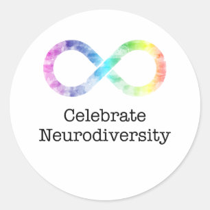 De neurodiversiteit vieren ronde sticker
