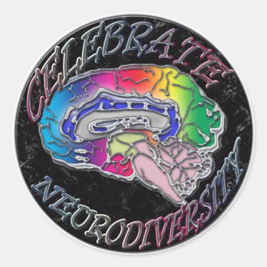 De neurodiversiteit vieren ronde sticker (Voorkant)