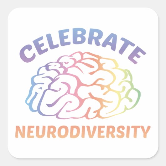 De neurodiversiteit vieren vierkante sticker (Voorkant)