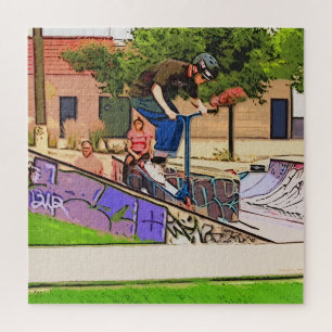 De neusduiklanding - Scooterrijderstunt Legpuzzel