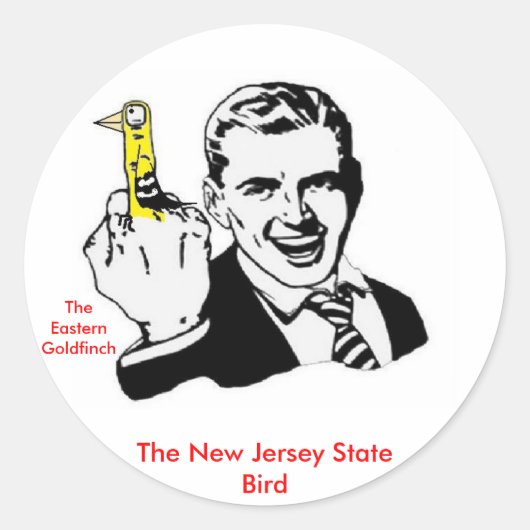De New Jersey State Bird Ronde Sticker (Voorkant)