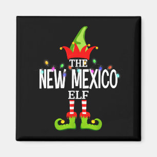 De New Mexico Elf Kerstmis Matching Pyjama Magneet