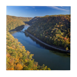 De New River Gorge bij Hawks Nest State Park Tegeltje