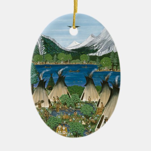 De Nez Perce ~ Wallowa Lake Keramisch Ornament (Voorkant)