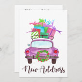 De nieuwe Auto van Kerstmis van het adres Kaart (Voorkant / Achterkant)