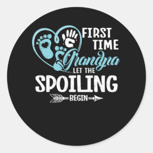 De nieuwe eerste keer dat opa laat de spil beginne ronde sticker