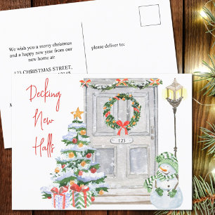 De nieuwe feestdag met kerstklep voor de deur feestdagenkaart