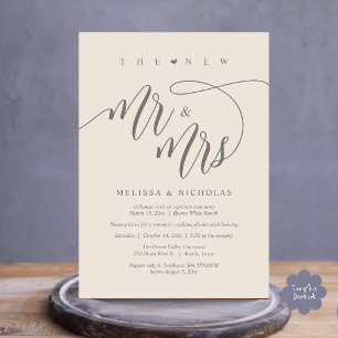 De nieuwe heer en mevrouw Modern Wedding Party Din Kaart
