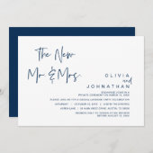 De nieuwe heer en mevrouw, Wedding Elopement Party Kaart (Voorkant / Achterkant)