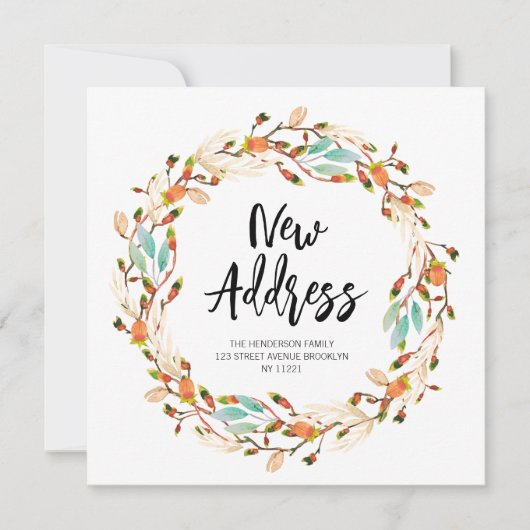 De nieuwe herfst van het Adres met bewegende aanko Kaart (Voorkant)