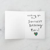 De NIEUWE KAART van de Verjaardag van Sexty (Binnen)