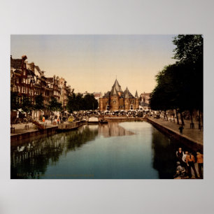De nieuwe markt en bourse Amsterdam Poster