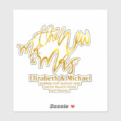 De Nieuwe Meneer en Mevrouw (naam toevoegen, datum Sticker (Vel)