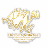 De Nieuwe Meneer en Mevrouw (naam toevoegen, datum Sticker (Voorkant)