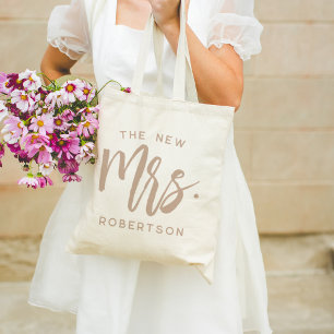 De nieuwe mevrouw Personalized Bride Tote Bag