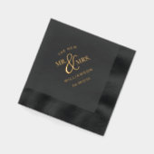 De Nieuwe Mr & Mrs Custom Naam & Datum Trouwen Folie Servetten (Links)