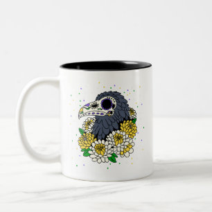 De nieuwe Mums & Crow Skull Tweekleurige Koffiemok