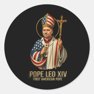 De nieuwe paus Leo XIV Eerste Amerikaanse paus Chr Ronde Sticker