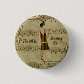De NIEUWE Roaring 20. Ronde Button 3,2 Cm (Voorkant)