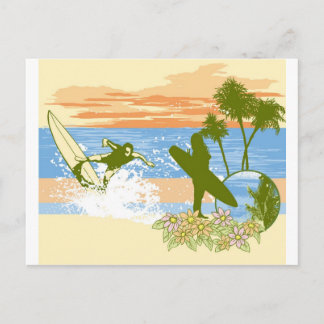 de nieuwe vintage surferHawaï jongen van het Briefkaart